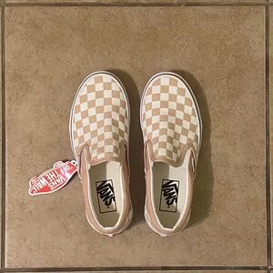 Classic Slip-On Checkerboard Mahogany Rose Vans